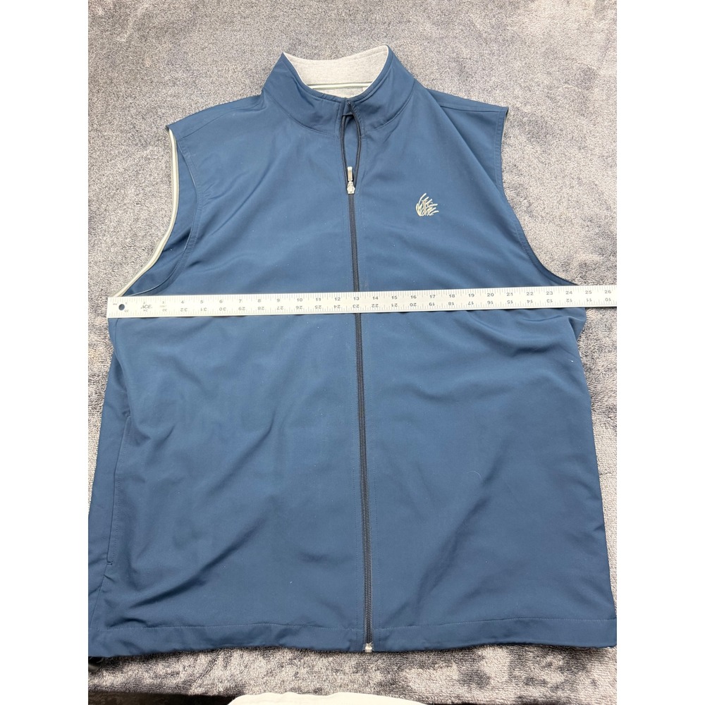 Ashworth Mens XL Golf Vest Blue Full Zip Jefferson Country Club Logo Mock Neck - Picture 5 of 6